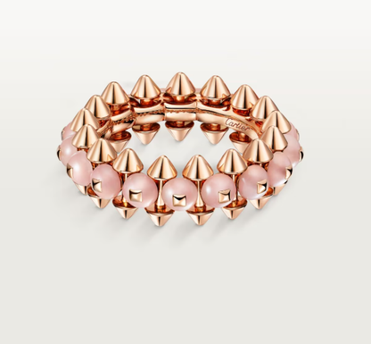 [⭐moonlume]CLASH ELEGANT ROSE GOLD RING FEATURING NATURAL AGATE