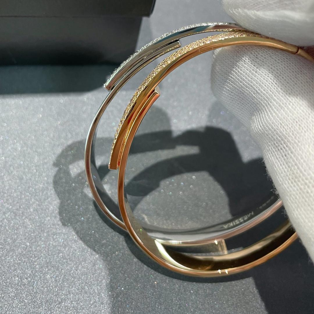 [⭐moonlume]Move Noa Rose Gold Pavé Diamond Bangle Bracelet