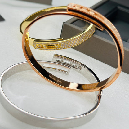 [⭐moonlume]Move Noa Rose Gold Pavé Diamond Bangle Bracelet