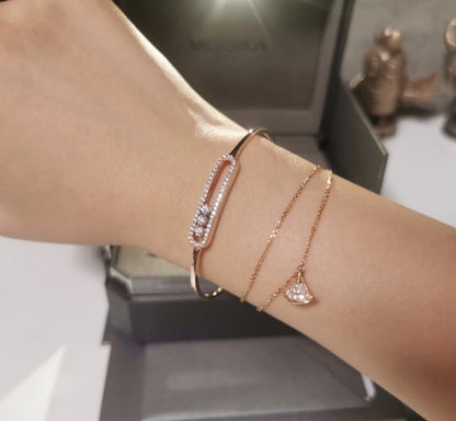 [⭐moonlume]Move Pavé Diamond Bangle Bracelet M