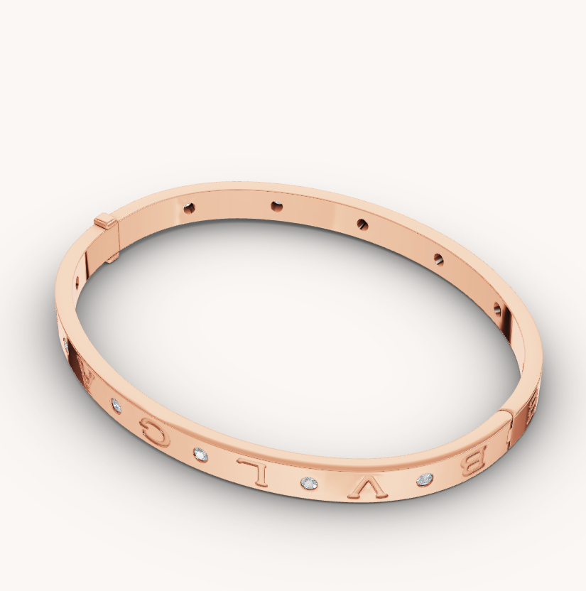 [⭐moonlume]ZERO 1 PINK GOLD 12 DIAMONDS BRACELET