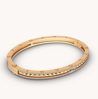 [⭐moonlume]ZERO 1 SPIRAL AND PAVED DIAMOND GOLD BRACELET
