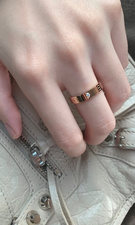 [⭐moonlume]LOVE RING 4MM 1 DIAMOND