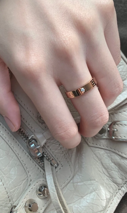 [⭐moonlume]LOVE RING 4MM 1 DIAMOND