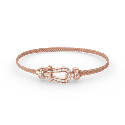 [⭐moonlume]FORCE SMALL HORSESHOE  DIAMOND CHAIN ROPE BRACELET