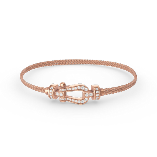[⭐moonlume]FORCE SMALL HORSESHOE  DIAMOND CHAIN ROPE BRACELET