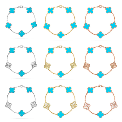 [⭐moonlume] CLOVER 5 MOTIF TURQUOISE BRACELET COLLECTION