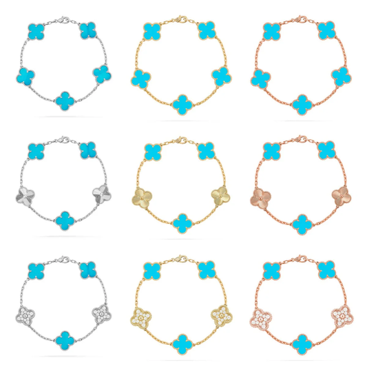 [⭐moonlume] CLOVER 5 MOTIF TURQUOISE BRACELET COLLECTION