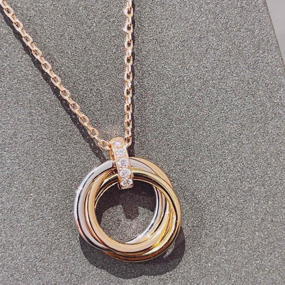 [⭐moonlume]TRINITY NECKLACE GOLD  DIAMONDS