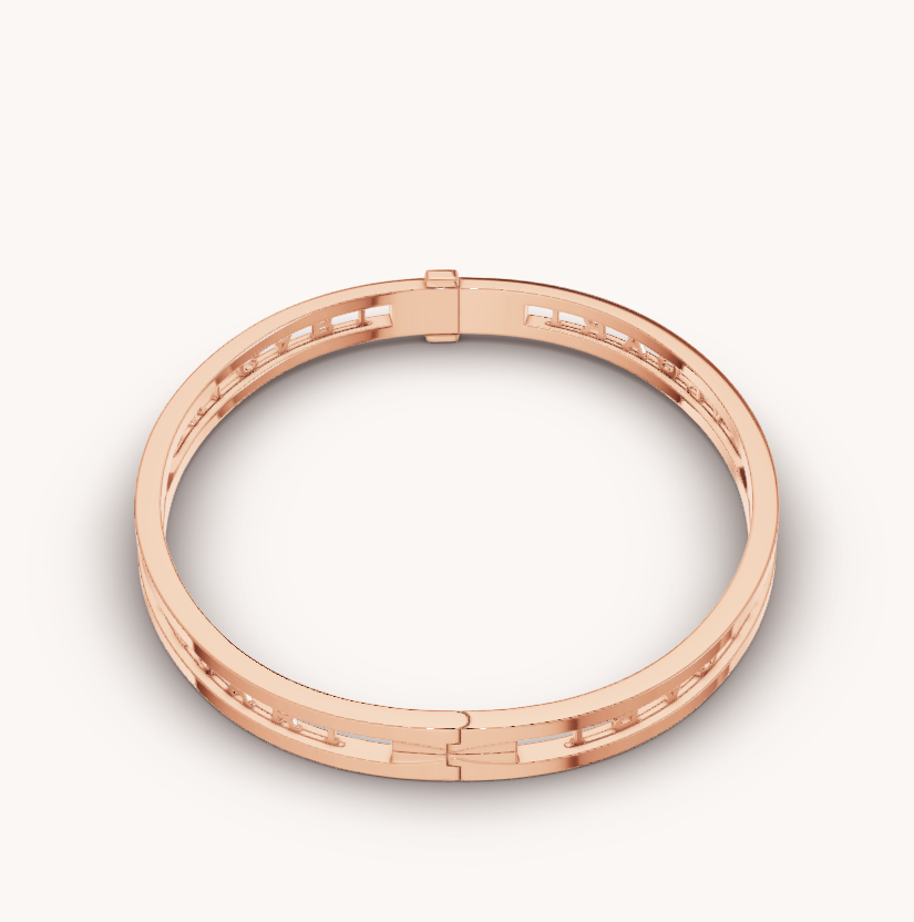 [⭐moonlume]ZERO 1 SPIRAL LOGO PINK GOLD BRACELET