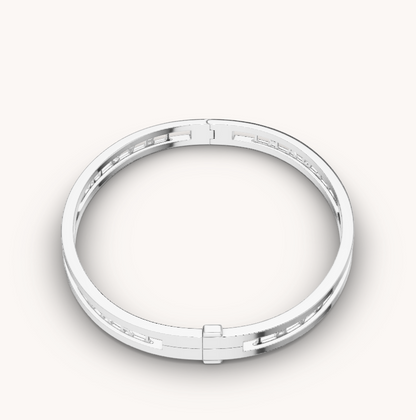 [⭐moonlume]ZERO 1 SPIRAL LOGO SILVER BRACELET