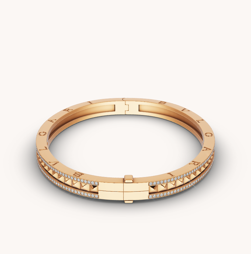 [⭐moonlume]ZERO 1 SPIRAL AND PAVED DIAMOND GOLD BRACELET
