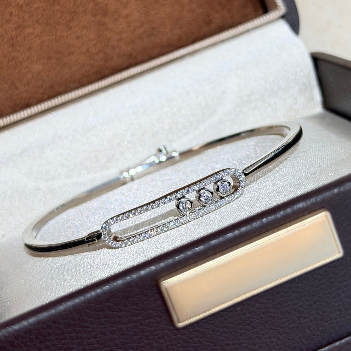 [⭐moonlume]Move Pavé Diamond Bangle Bracelet M