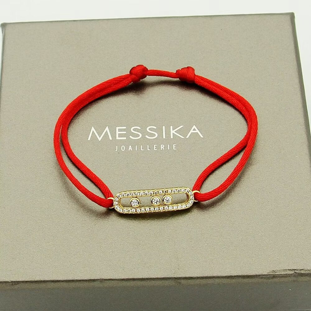 [⭐moonlume]Messika Care(s) pink cord pavé bracelet