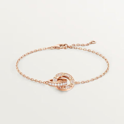 [⭐moonlume]LOVE DOUBLE RING FULL DIAMOND BRACELET