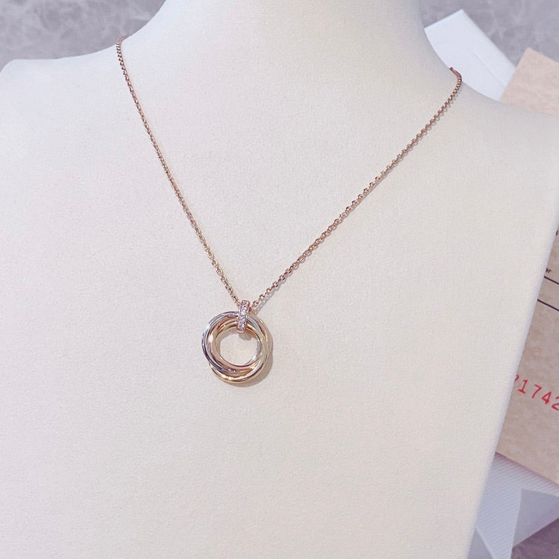 [⭐moonlume]TRINITY NECKLACE GOLD  DIAMONDS