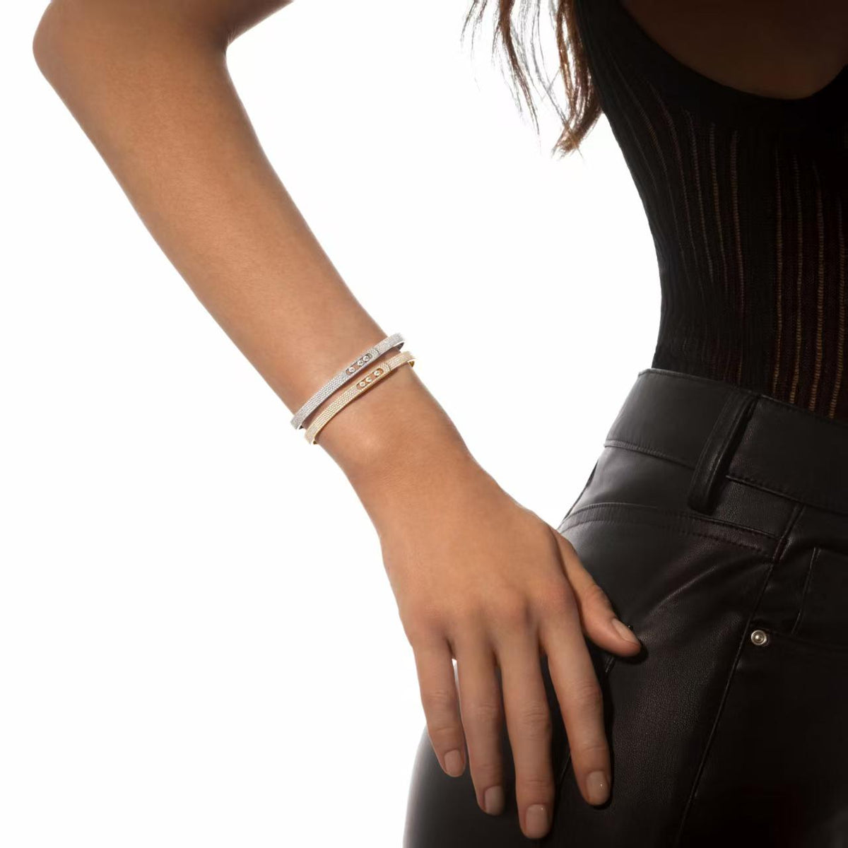 [⭐moonlume]Move Noa Full Pavé Diamond Bangle Bracelet