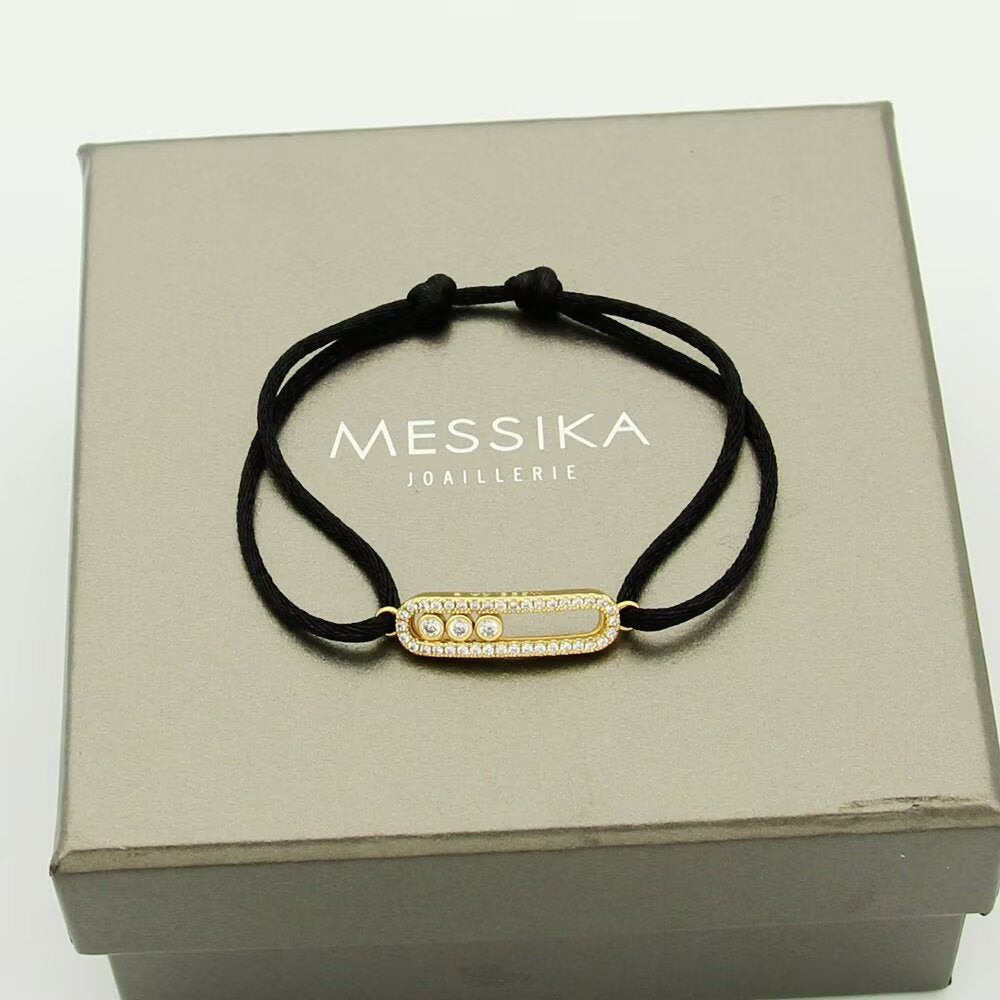 [⭐moonlume]Messika Care(s) pink cord pavé bracelet