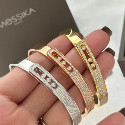 [⭐moonlume]Move Noa Rose Gold Pavé Diamond Bangle Bracelet