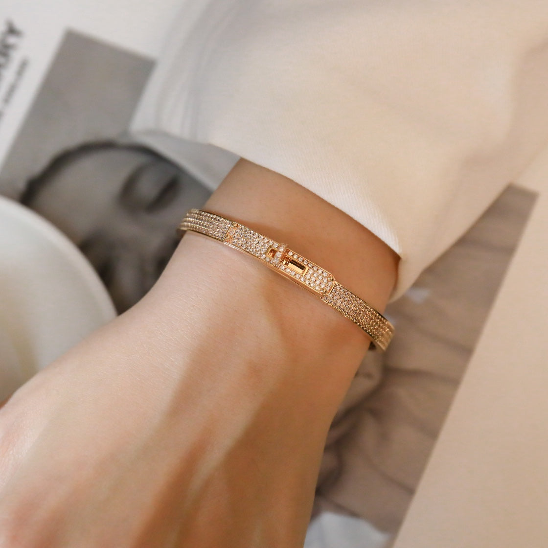 [⭐moonlume]KELLY BRACELET DIAMOND PAVED