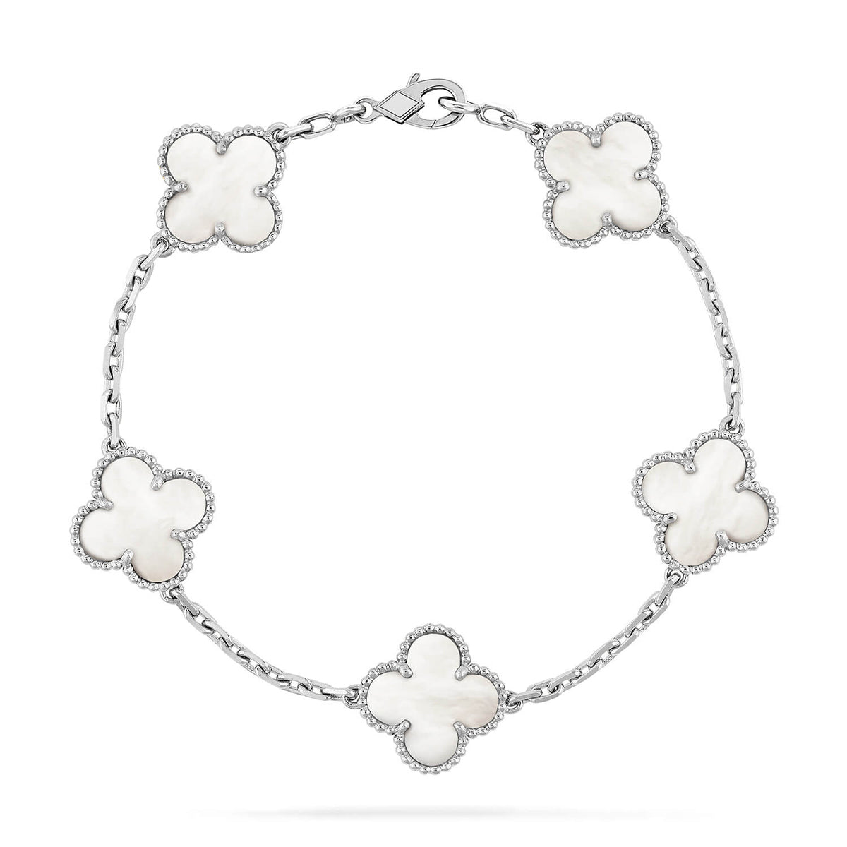 [⭐moonlume]CLOVER WHITE PEARL MOP 5 MOTIF BRACELET COLLECTION