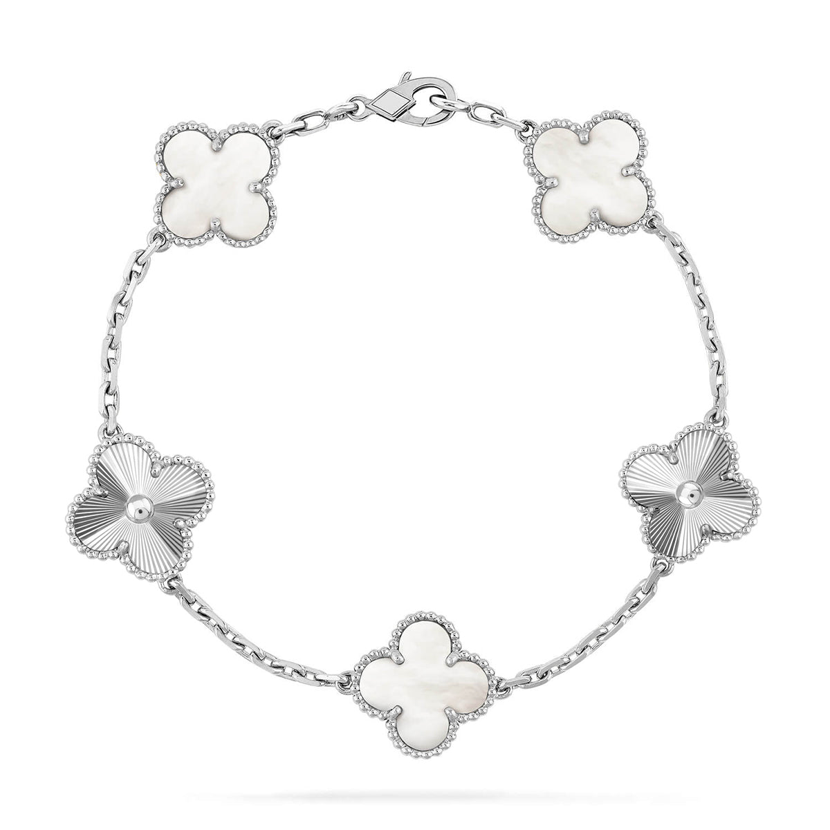 [⭐moonlume]CLOVER WHITE PEARL MOP 5 MOTIF BRACELET COLLECTION