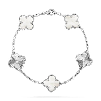 [⭐moonlume]CLOVER WHITE PEARL MOP 5 MOTIF BRACELET COLLECTION