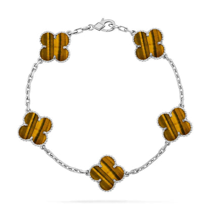 [⭐moonlume] CLOVER 5 MOTIFS TIGER EYE BRACELET COLLECTION