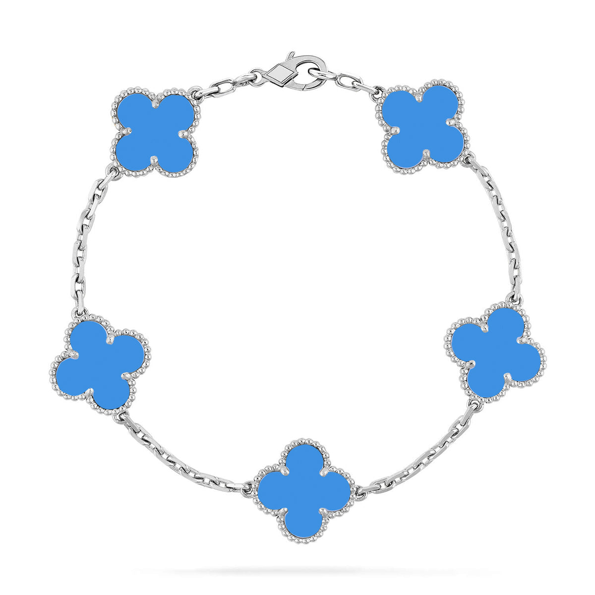 [⭐moonlume] CLOVER 5 MOTIF BLUE AGATE BRACELET COLLECTION