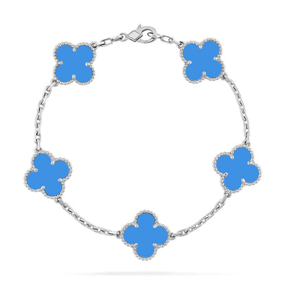[⭐moonlume] CLOVER 5 MOTIF BLUE AGATE BRACELET COLLECTION