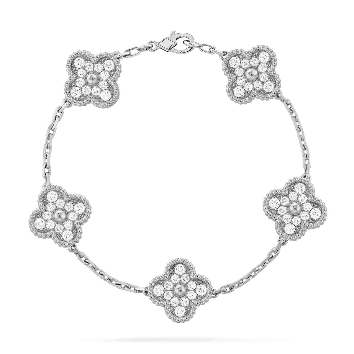 [⭐moonlume] CLOVER 5 MOTIF FULL DIAMOND BRACELET COLLECTION