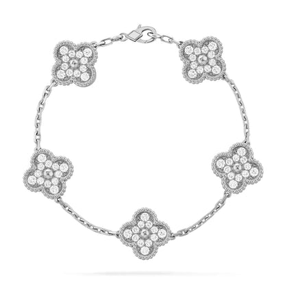 [⭐moonlume] CLOVER 5 MOTIF FULL DIAMOND BRACELET COLLECTION