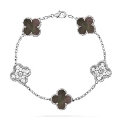 [⭐moonlume] CLOVER 5 MOTIF GRAY MOP BRACELET COLLECTION