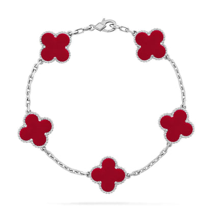 [⭐moonlume] CLOVER 5 MOTIF RED CORNELIAN BRACELET COLLECTION