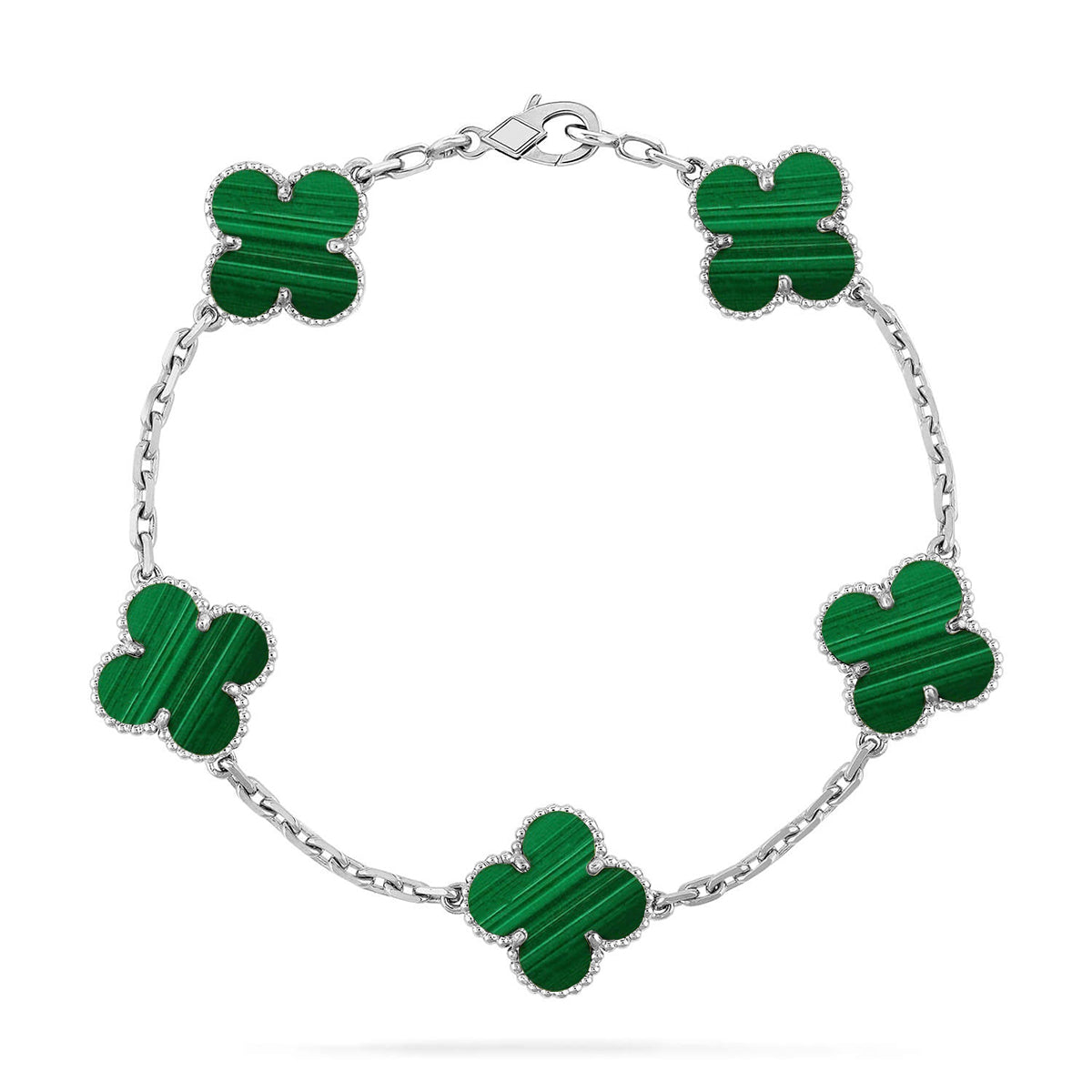 [⭐moonlume] CLOVER 5 MOTIF MALACHITE BRACELET COLLECTION