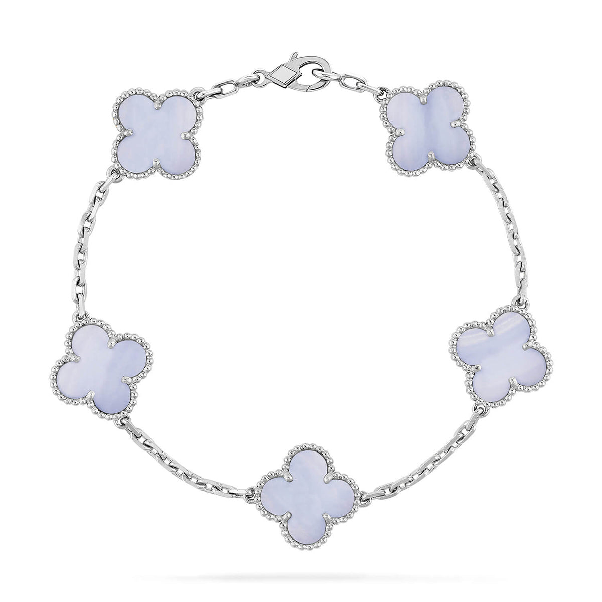 [⭐moonlume] CLOVER 5 MOTIF PURPLE CHALCEDONY BRACELET COLLECTION