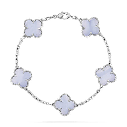 [⭐moonlume] CLOVER 5 MOTIF PURPLE CHALCEDONY BRACELET COLLECTION