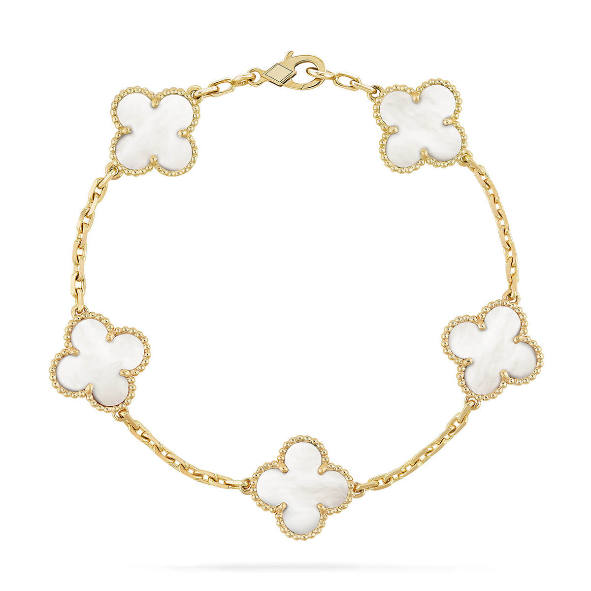 [⭐moonlume]CLOVER WHITE PEARL MOP 5 MOTIF BRACELET COLLECTION