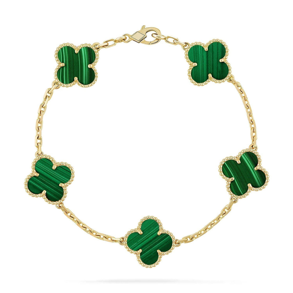 [⭐moonlume] CLOVER 5 MOTIF MALACHITE BRACELET COLLECTION