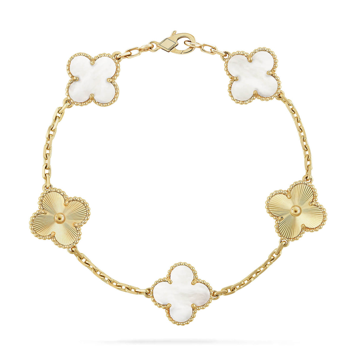 [⭐moonlume]CLOVER WHITE PEARL MOP 5 MOTIF BRACELET COLLECTION