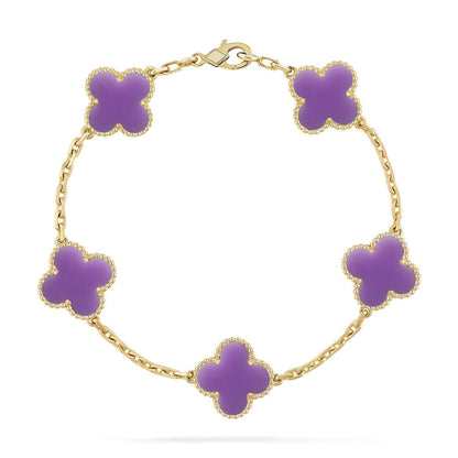 [⭐moonlume]CLOVER 5 MOTIF LIGHT PURPLE BRACELET COLLECTION