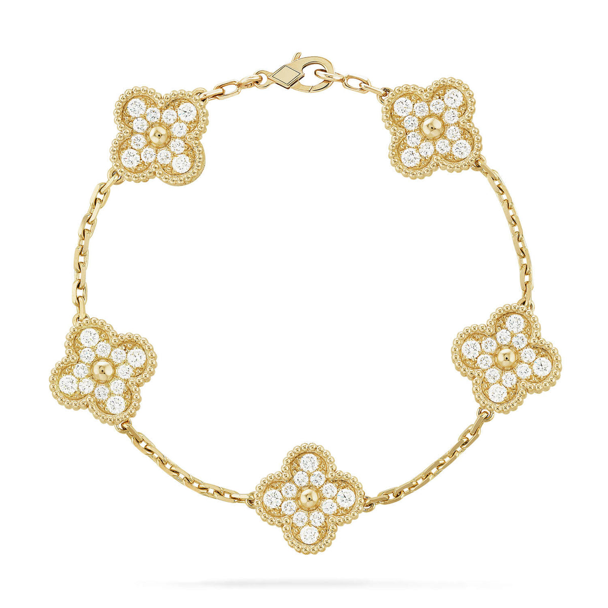 [⭐moonlume] CLOVER 5 MOTIF FULL DIAMOND BRACELET COLLECTION