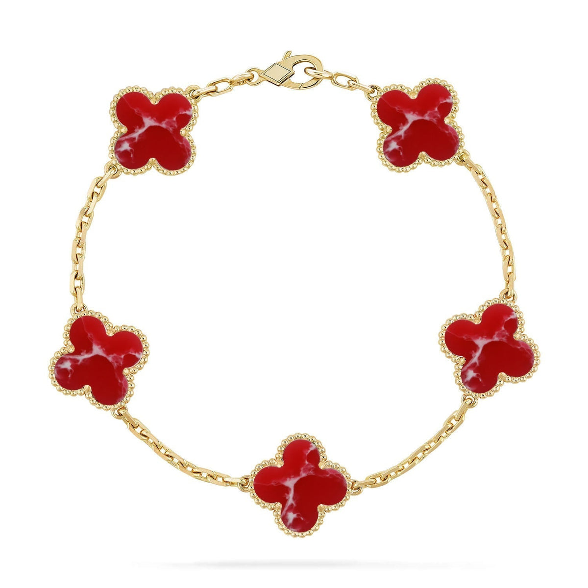 [⭐moonlume]CLOVER 5 MOTIF RED PATTERN BRACELET COLLECTION