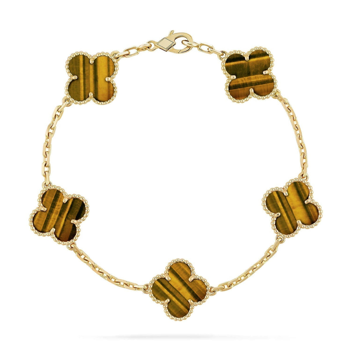 [⭐moonlume] CLOVER 5 MOTIFS TIGER EYE BRACELET COLLECTION