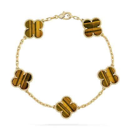 [⭐moonlume] CLOVER 5 MOTIFS TIGER EYE BRACELET COLLECTION