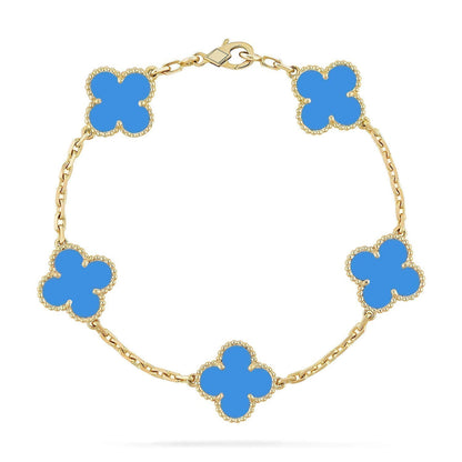 [⭐moonlume] CLOVER 5 MOTIF BLUE AGATE BRACELET COLLECTION