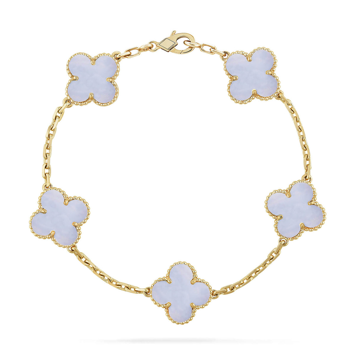 [⭐moonlume] CLOVER 5 MOTIF PURPLE CHALCEDONY BRACELET COLLECTION