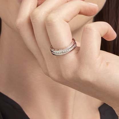 [⭐moonlume]ZERO 1 ONE-BAND PAVED DIAMONDS ON THE SPIRAL RING