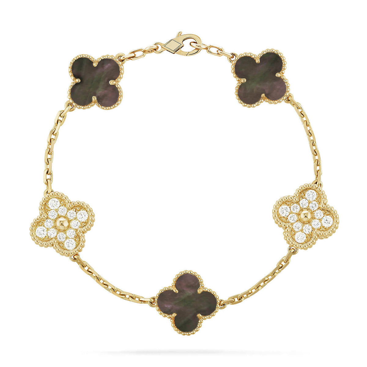 [⭐moonlume] CLOVER 5 MOTIF GRAY MOP BRACELET COLLECTION