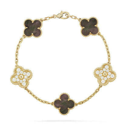[⭐moonlume] CLOVER 5 MOTIF GRAY MOP BRACELET COLLECTION